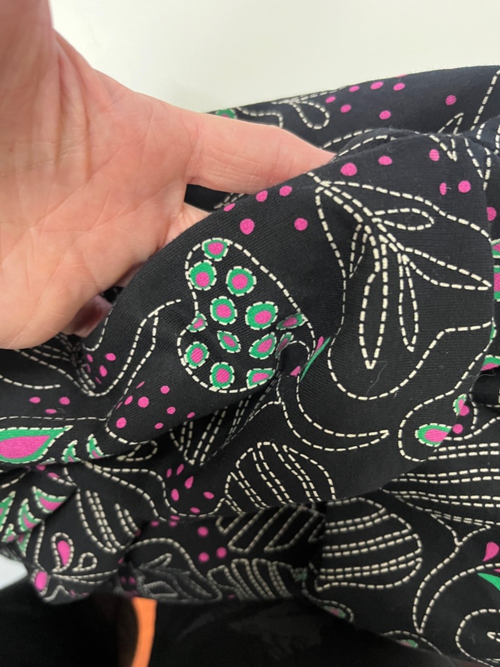 Gudrun Sjoden Black Floral Print Long Sleeve Women's Dress Size Large - Picture 5 of 7
